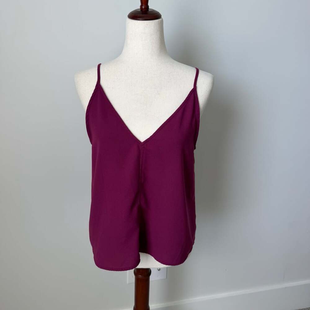 BP. V-Neck Polyester Camisole Top Plum Purple Medium